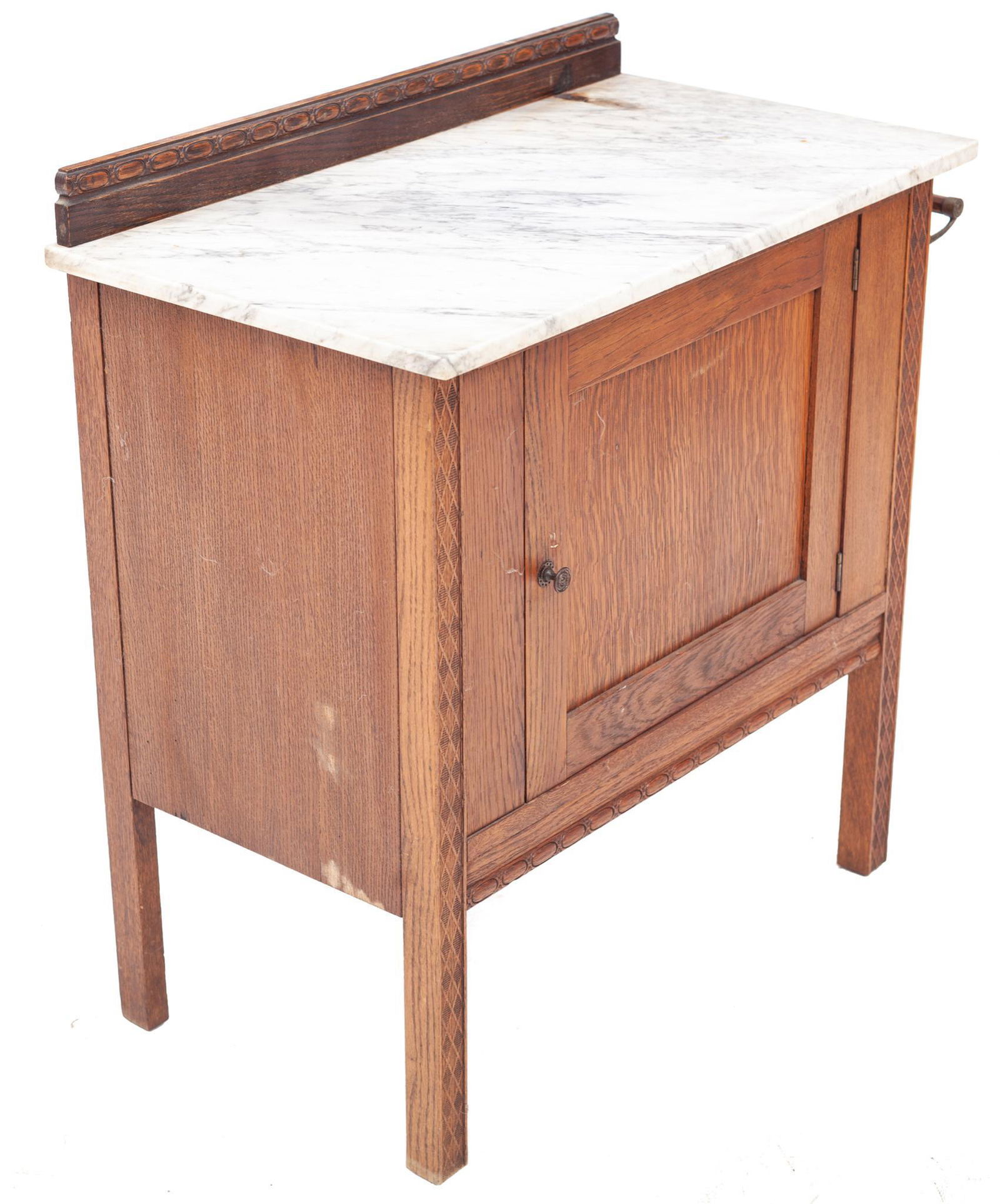 American Marble and Rosewood Wash Stand with 1-Door (1 of 4)