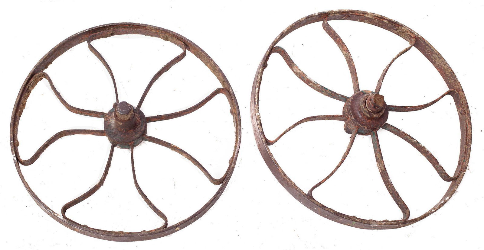 Pair of Iron Wagon Wheels, circa 1900 (1 of 2)