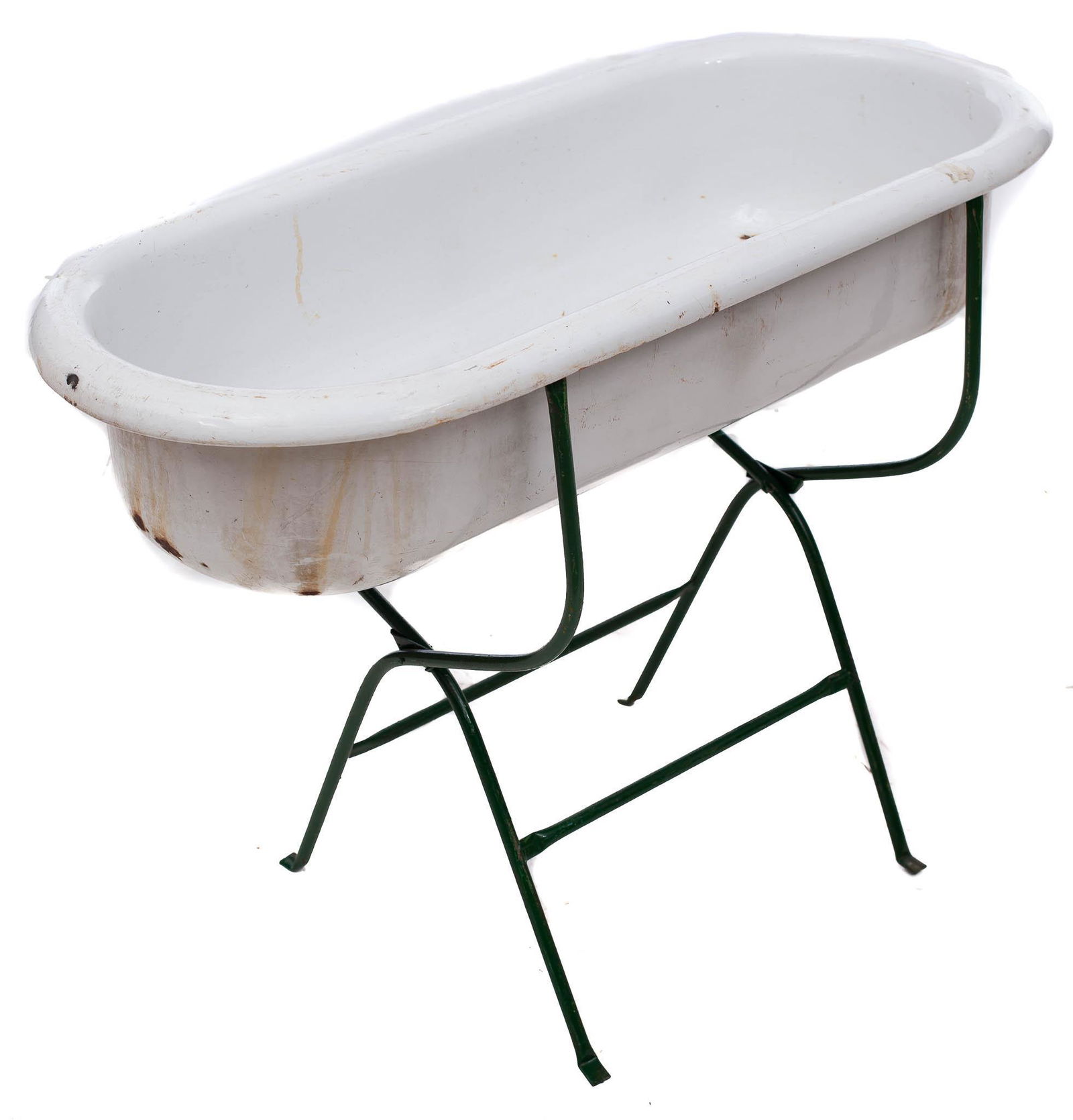 Farmhouse-Style Freestanding Tub on Painted Metal Stand (1 of 2)