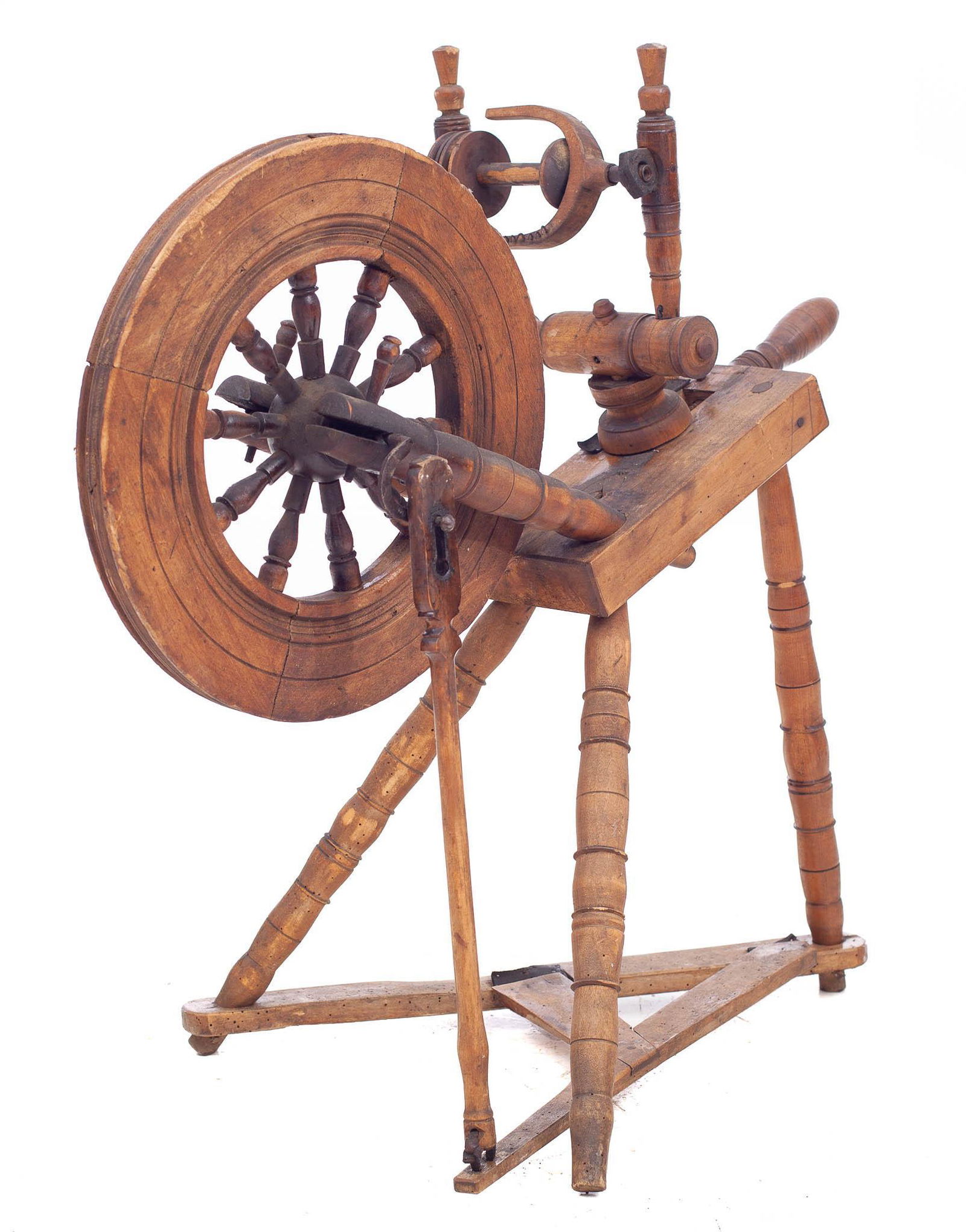 Primitive Wooden Spinning Wheel, circa 1900 (1 of 2)