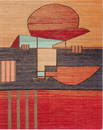 Mid-Century Abstract Tapestry, Wool and Vegetable Dye