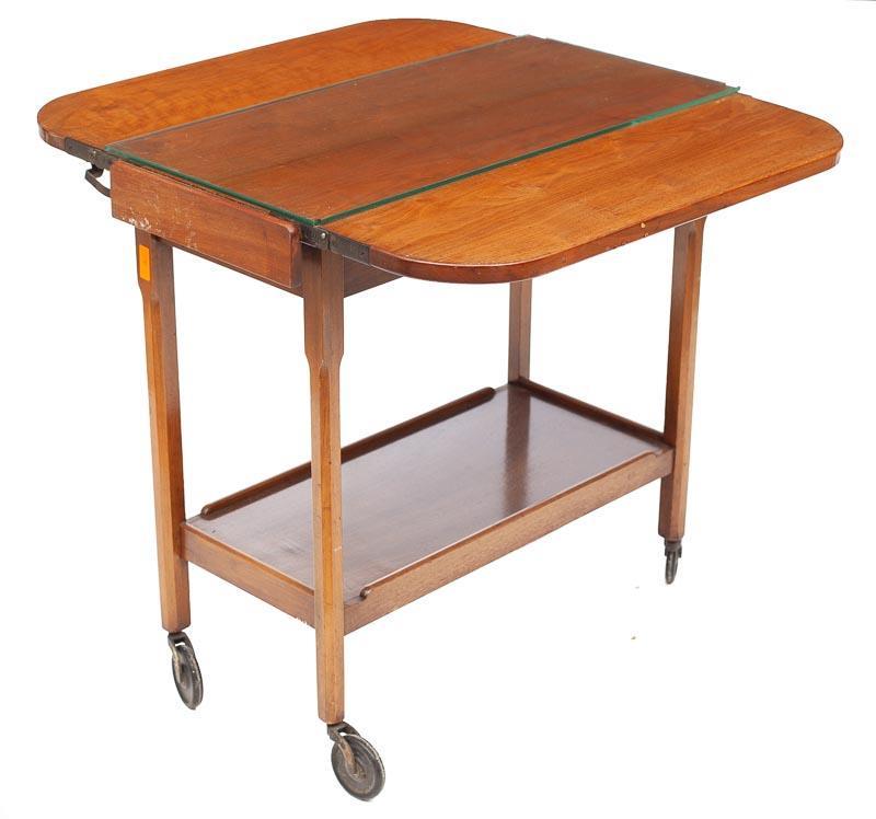 Drop Leaf Tea Cart: 26.5" tall x 29" long x 27.5" wide