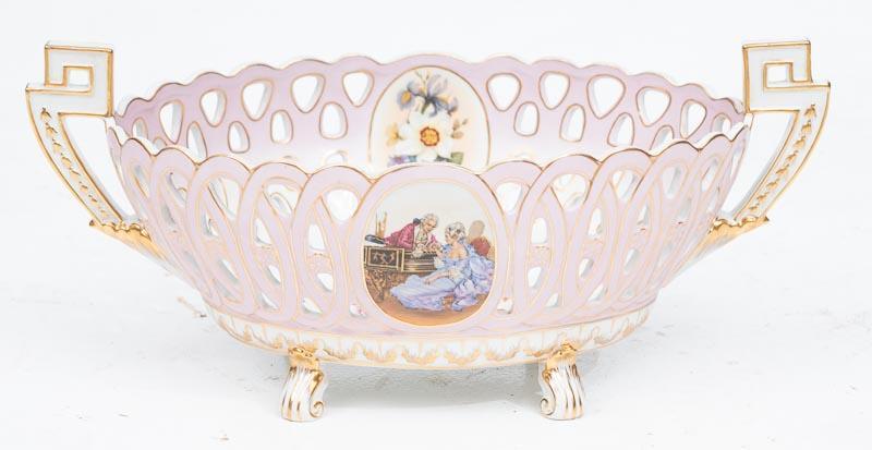 Sevres Porcelain Server: 10" tall x 22.5" wide