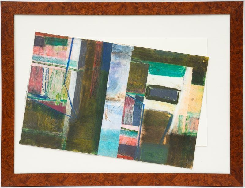 Signed by Unknown Artist Mixed Media Collage: Provenance: Prominent Texas Bank Corporate Art Collection Condition: Loose in frame 36" tall x 47" wide