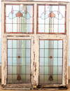 Large 4 Panel Stained Glass Wooden Wall Feature