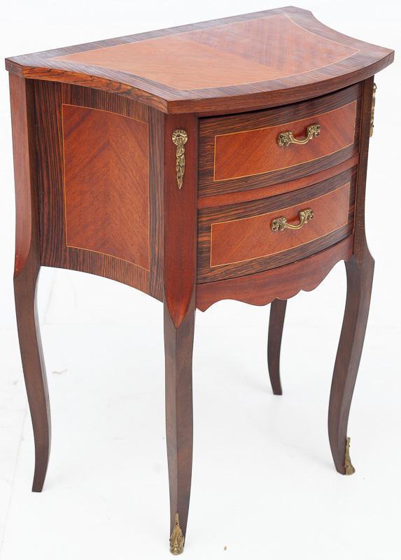 Small Inlaid Commode, circa 1920: 25" tall x 19" wide x 12" deep