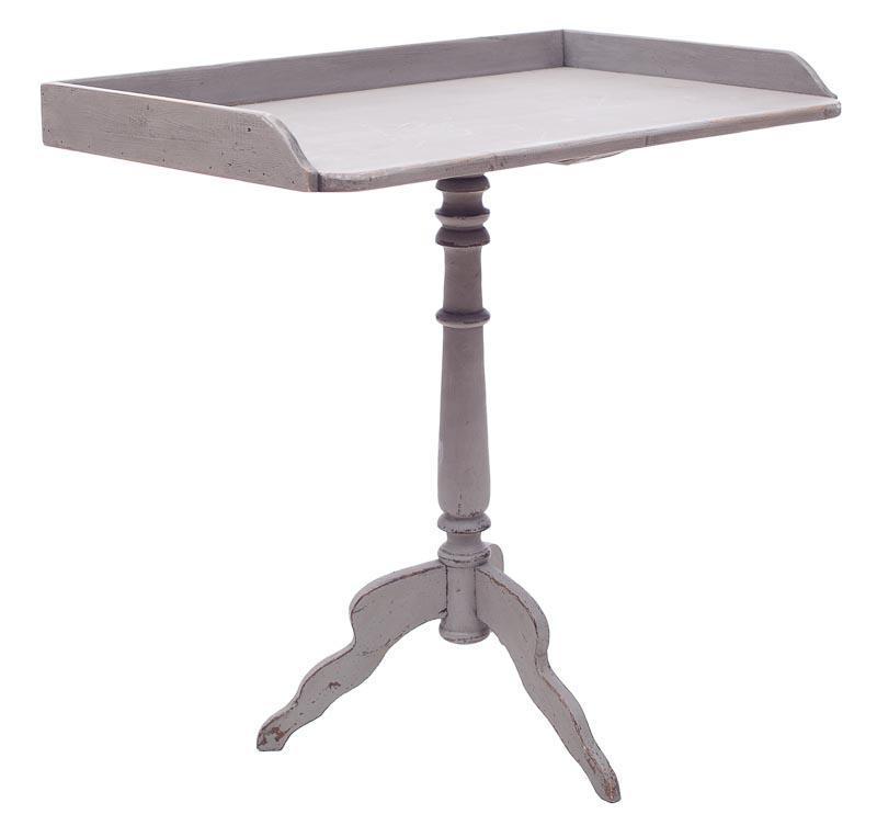 Painted Wooden Tray Table with Tripod Legs, circa 1880: 32.5" tall x 32.5" wide x 19.5" deep