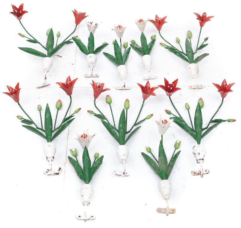 Set of 10 Metal Tulip Wall Art: 24" tall/ Largest