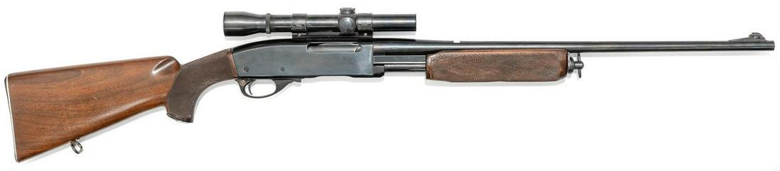 Remington Game Master Model 760 Rifle: Serial: 268654 Manufacturer: Remington Model: Game Master Model 760 Caliber: .30-06 Barrel length: Condition: fair; small spot of surface rust; no magazine Weaver K3 Scope Provenance: The Estate of Gr