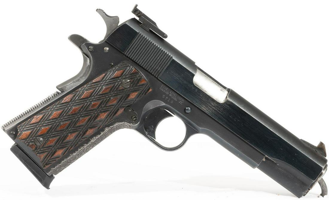 1911 Target Style Semi-Automatic Pistol Colt Slide: Serial: 5718 Manufacturer: Essex Arms Model: 1911 Caliber: .45 ACP Barrel length: Condition: Good Marked: Frame marked "Essex Arms Corp" w/ Colt Slide 1 extra magazine Provenance: The Estate of Dr. Th