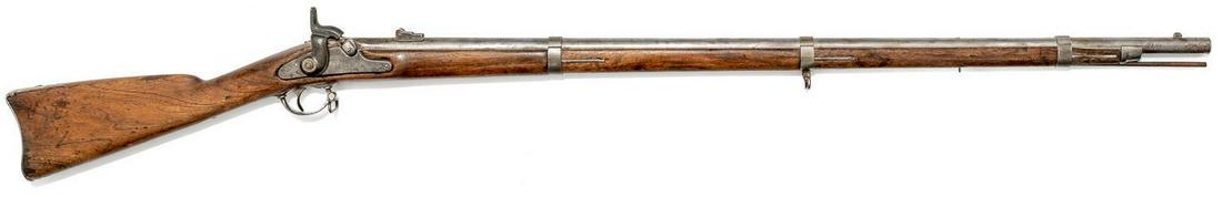 Springfield 1862 Musket Rifle: Serial: ? Manufacturer: Springfield Model: 1862 Musket Caliber: .58 cal Barrel length: Condition: fair; pits on surface Provenance: A Waco, Texas Estate ALL firearms and ammunition within this auction