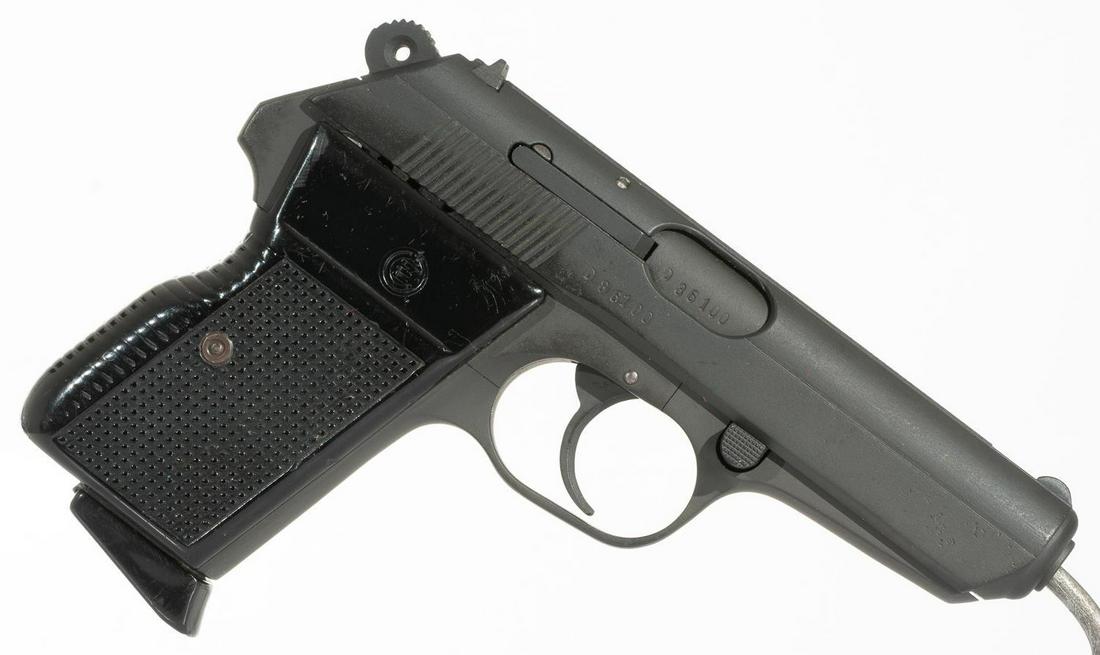 Czech VZ-70 Semi-Automatic Pistol: Serial: D86100 Manufacturer: Vzor Model: 70 Caliber: 7.65 / .32 ACP Barrel length: 3.5" Condition: Very Good; refinished Dated 1971 Provenance: The Estate of Dr. Thomas Romo, Jr. (San Antonio, Texas) 