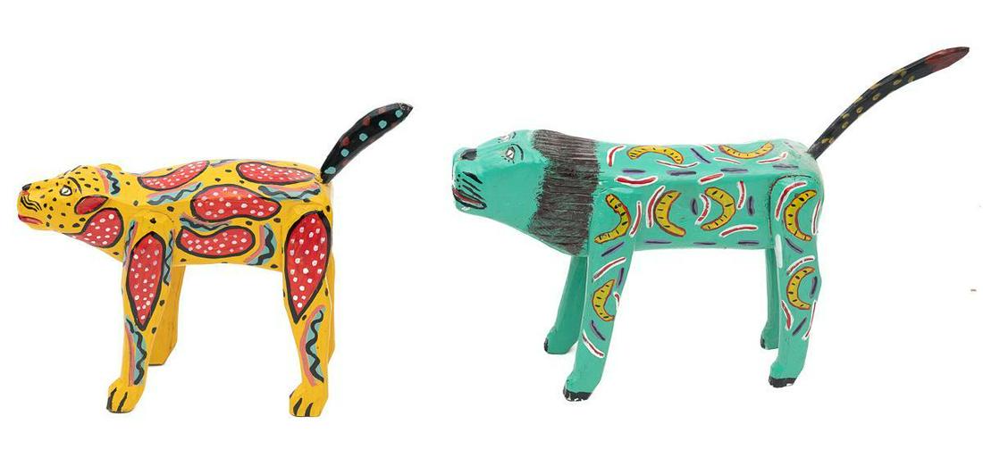 Pair of Hand Painted Mexican Folk Art Alebrijes (1 of 4)