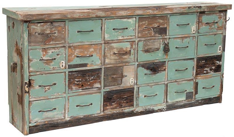 Large Painted Pine General Store Apothecary Cabinet, 24 (1 of 4)