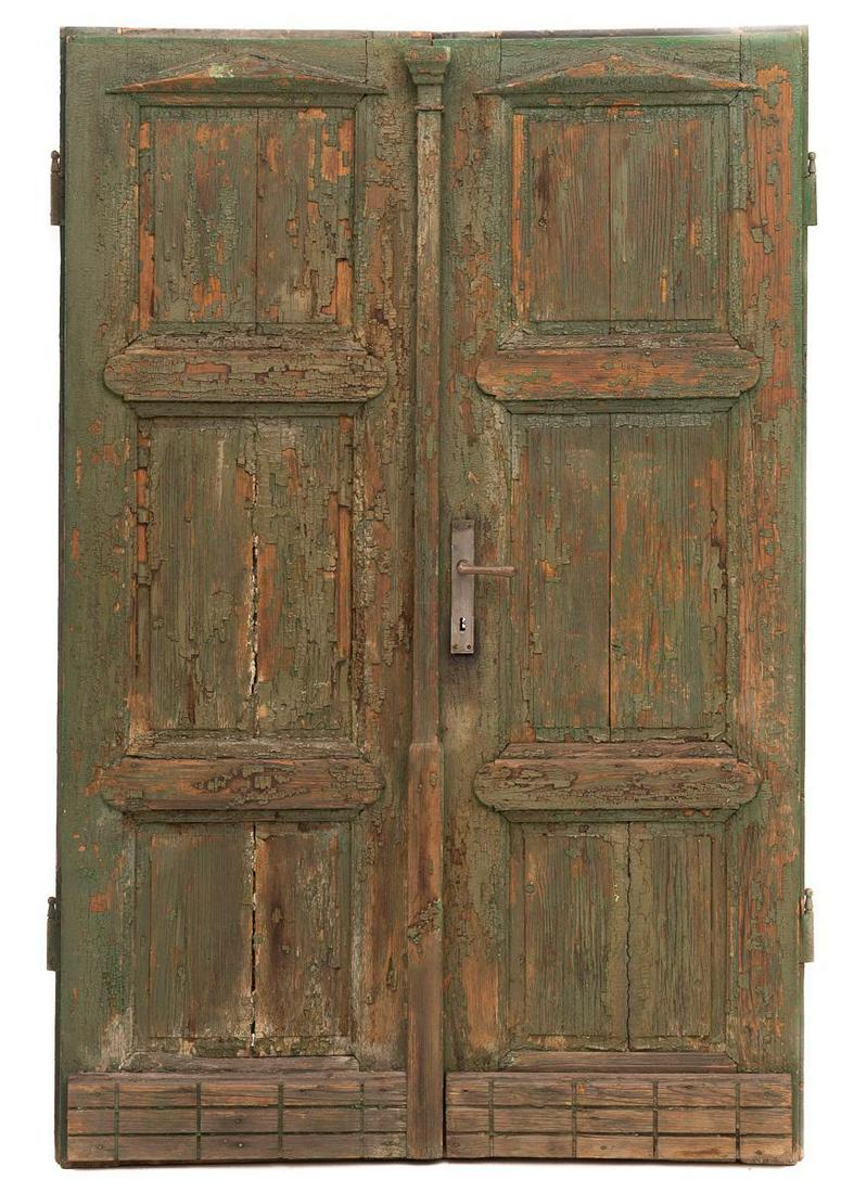 Painted Dual Toned Wooden Doors, circa 1900 (1 of 3)