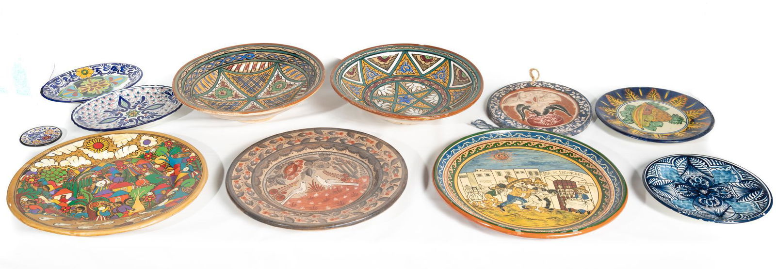 Lot of 11 Misc. Mexican Earthenware and Enamel Pottery (1 of 6)