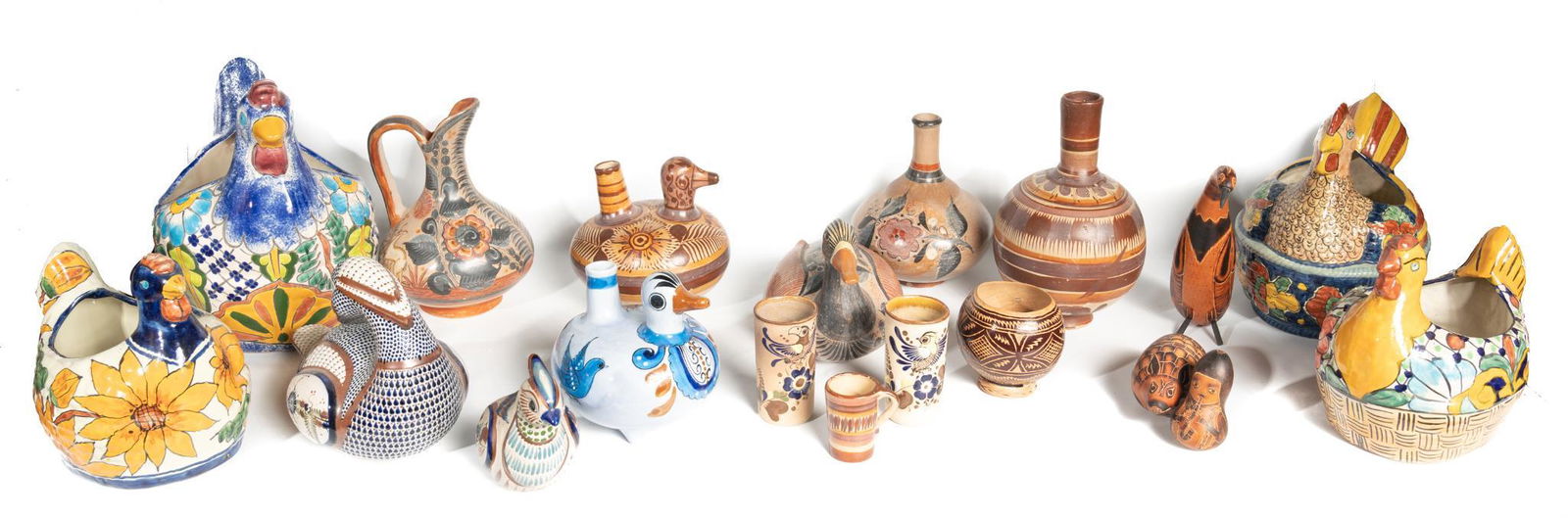Lot of 19 Mexican Folk Art Pottery (1 of 3)