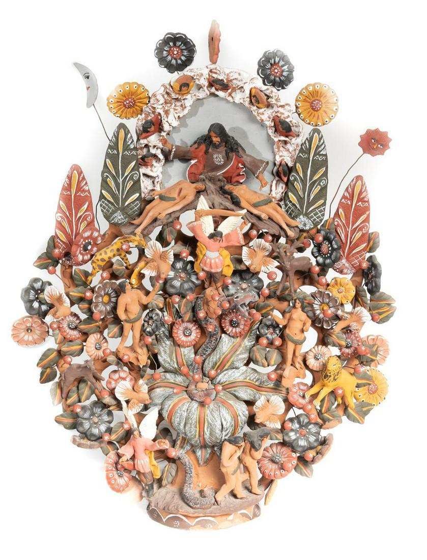 Mexican Folk Art Terracotta Tree of Life Statue (1 of 2)