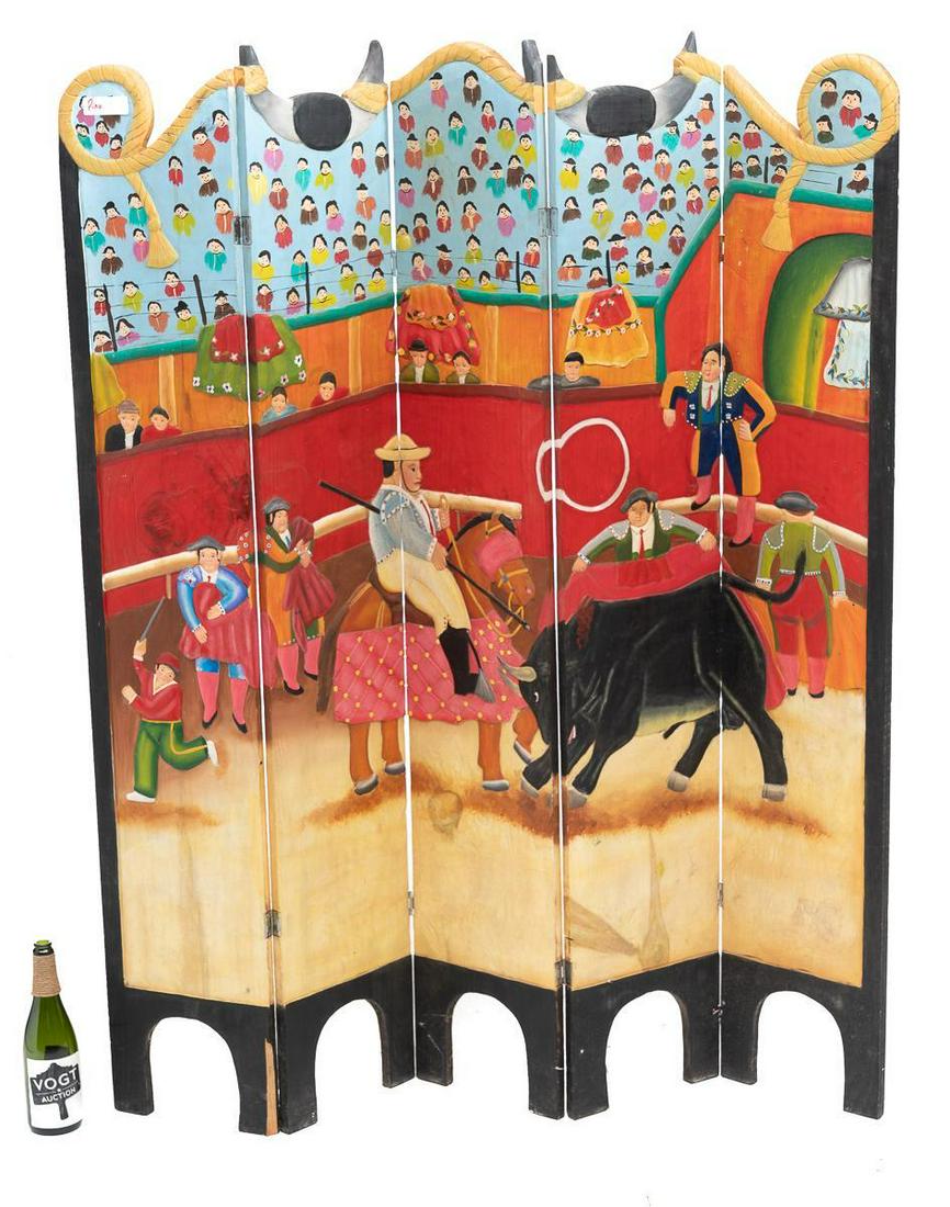 Mexican Folk Art Carved Wooden Room Divider (1 of 2)