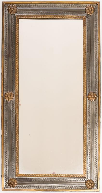 Mexican Folk Art Pressed Tin Wall Hanging Mirror (1 of 1)