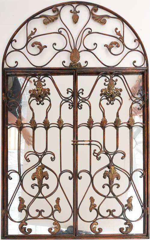 Wrought Iron Wall Hanging Mirror, 2 Gate Doors (1 of 3)