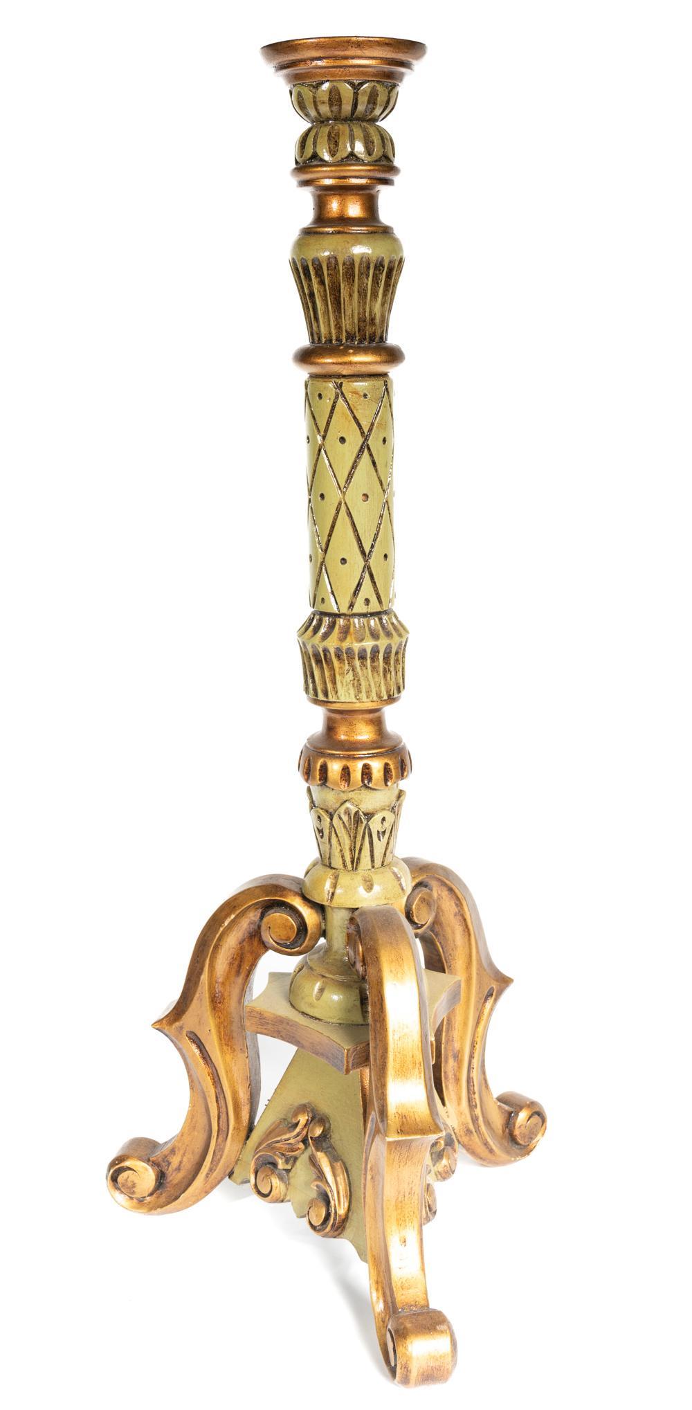 Tall Mexican Folk Art Plaster Candle Holder (1 of 2)