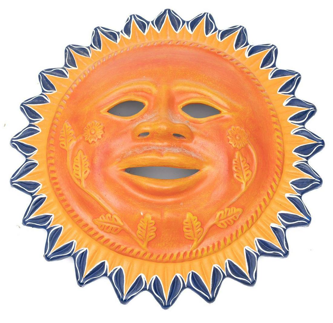 Mexican Folk Art Plaster Wall Decor, Sun (1 of 2)
