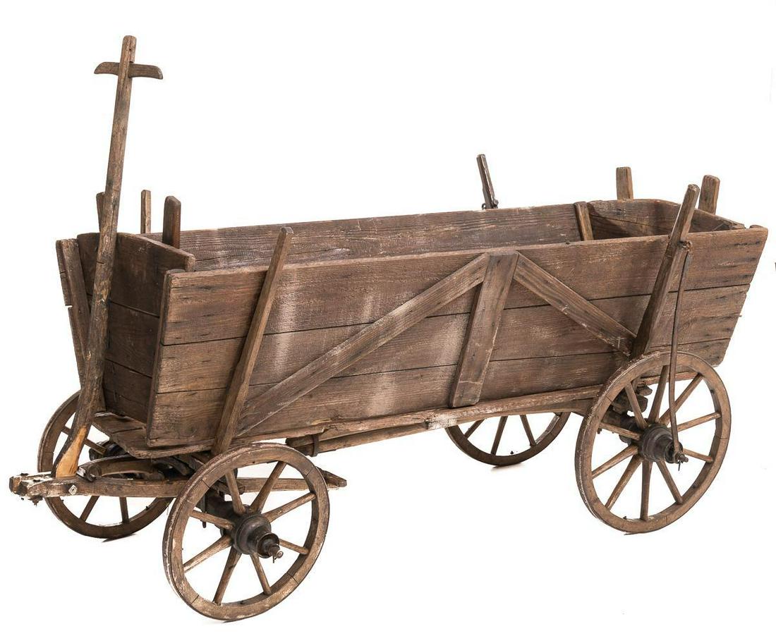 Large Primitive Wooden Pull Along Cart (1 of 3)