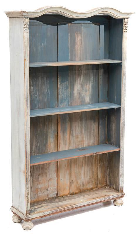 Painted Pine China Cabinet with Double Arched Top (1 of 3)