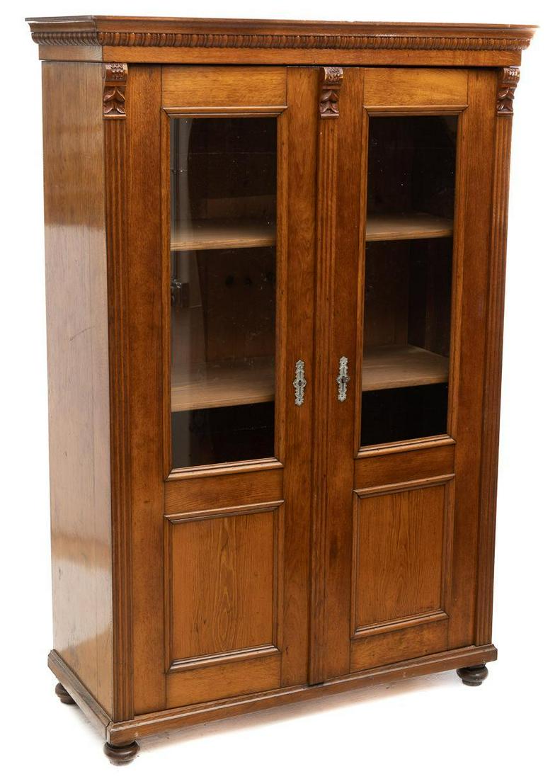 Oak Glazed China Cabinet, circa 1900 (1 of 4)