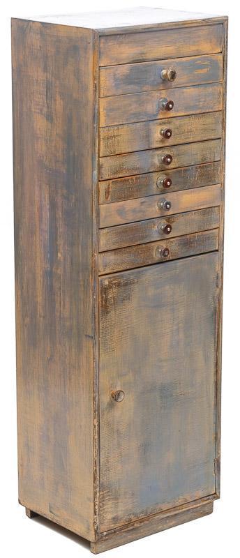 Painted Wooden Filing Cabinet, 8 Drawers, circa 1900 (1 of 4)