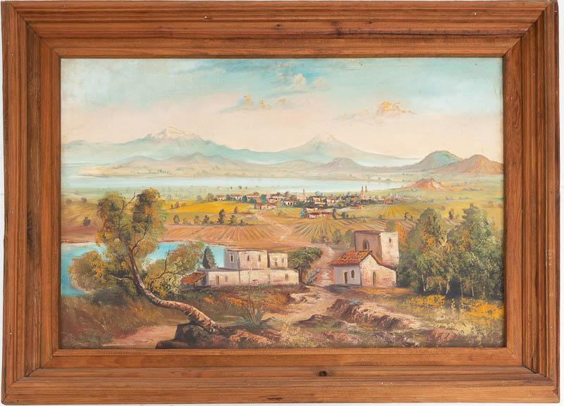 Unknown Artist, Oil on Canvas, Mexican Landscape (1 of 2)