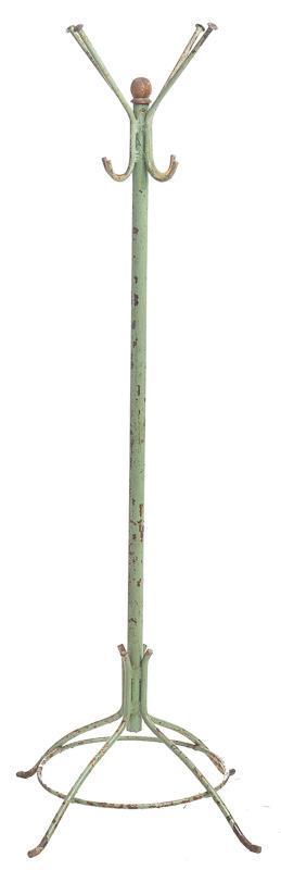 Freestanding Painted Iron Coat Hanger, circa 1900: 75.5" tall x 32" wide STATEWIDE DELIVERY IS AVAILABLE ON THIS ITEM. Please email shipping@vogtauction.com or call