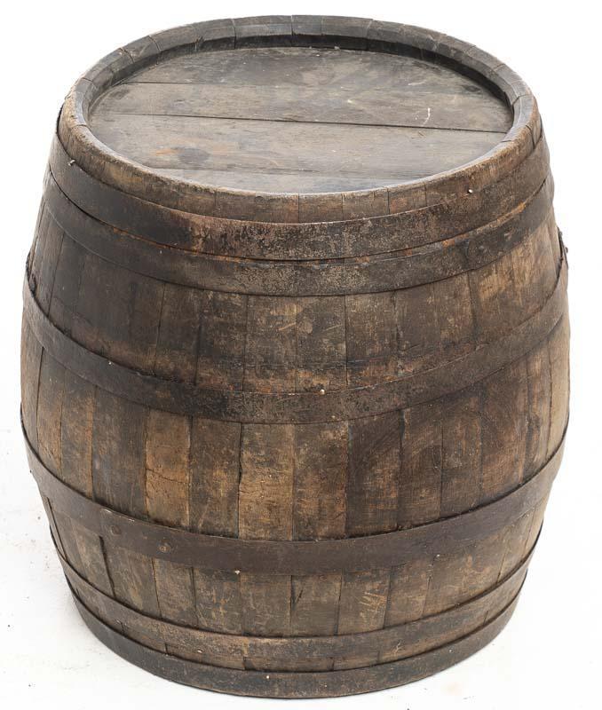Banded Wooden Barrel, circa 1900 (1 of 4)