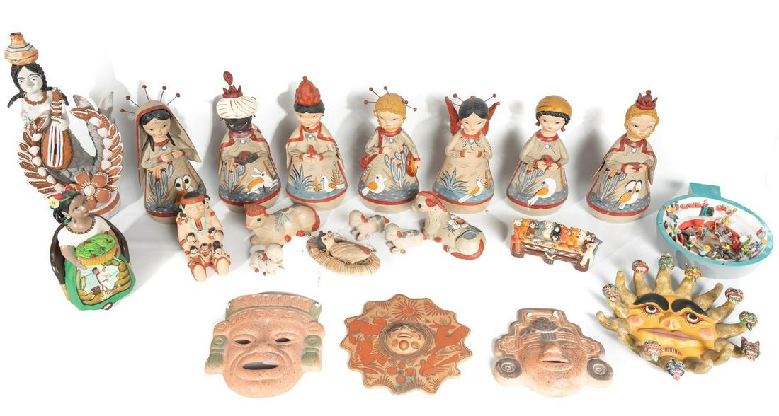 Lot of 22 Mexican Folk Art Figures (1 of 3)