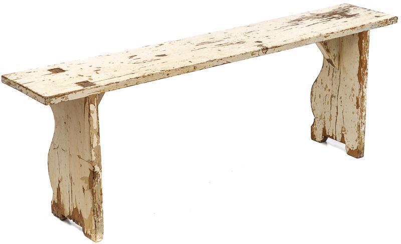 Primitive Painted Pine Bench, circa 1900 (1 of 3)