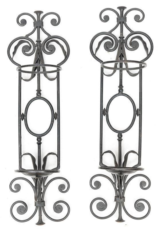 Pair of Wrought Iron Wall Sconces (1 of 3)