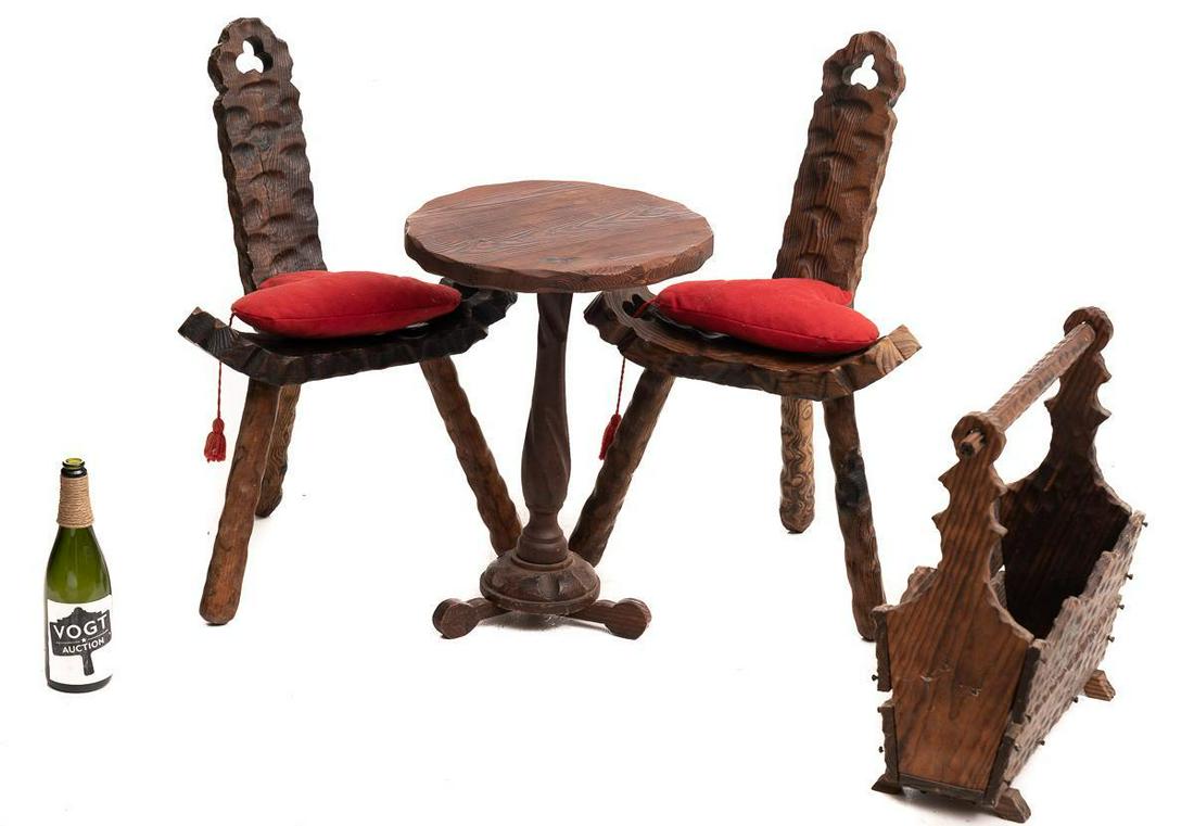 Set of 4 Carved Wooden Sitting Room Furniture (1 of 4)
