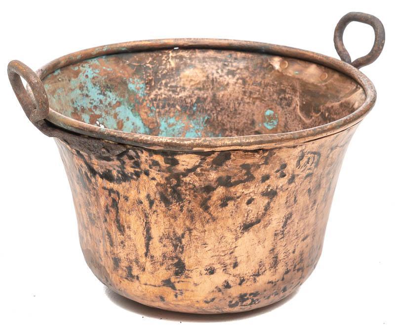 Copper Cauldron with Handles, circa 1850 (1 of 5)