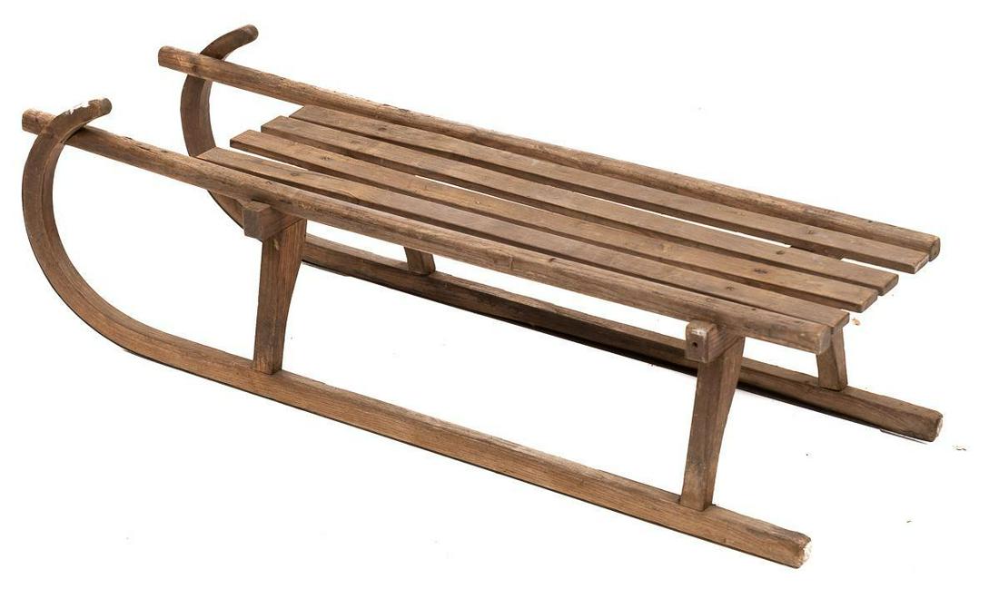 Primitive Wooden Sledge, circa 1900 (1 of 3)