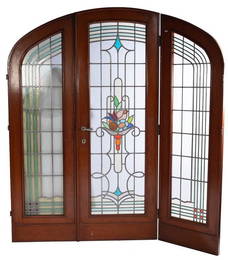 Large Leaded and Stained Glass Doors