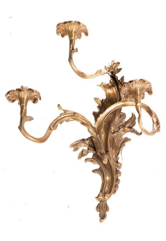 Wall Sconce: French Empire-style, painted gilt metal frame 25.5" tall x 18" wide State-wide delivery is available for this item. Please email shipping@vogtauction.com or call 210-822-6155 for a quote. IN-HOUSE SHI