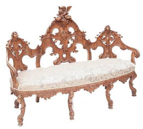 Heavily Carved Bench