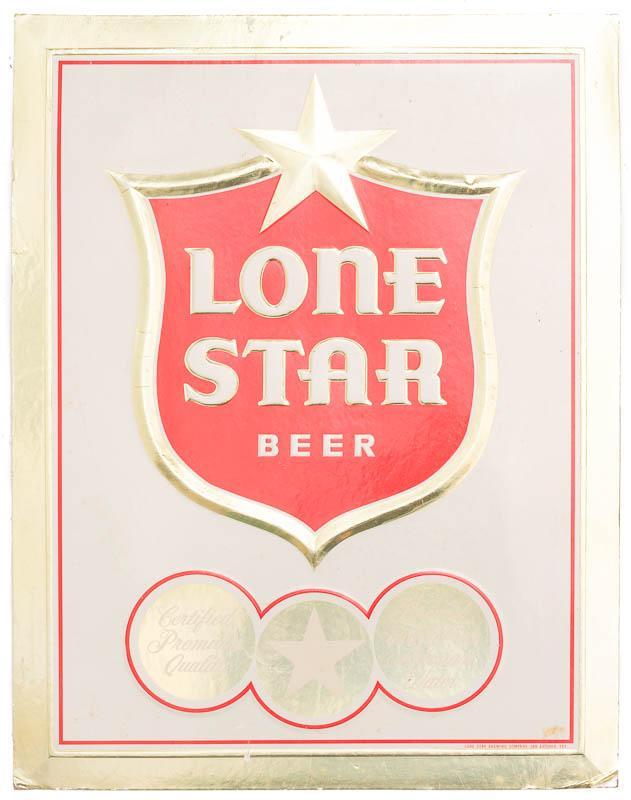 Vintage Lone Star Beer Sign: Vintage Lone Star Beer sign, single-sided 25.5" long x 20" wide State-wide delivery is available for this item. Please email shipping@vogtauction.com or call 210-822-6155 for a quote. IN-HOUSE SHIPPIN
