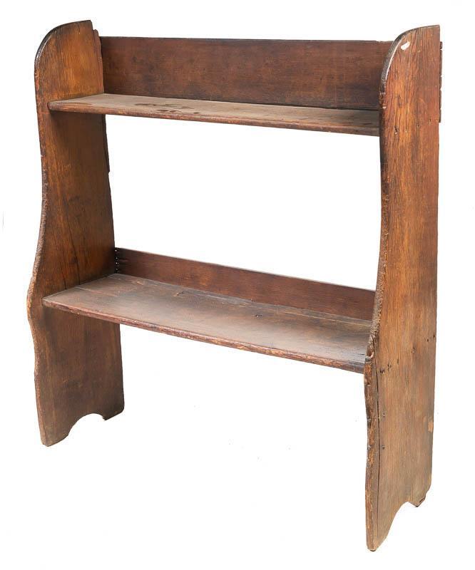 Rustic Bookshelf: Provenance: A Fredericksburg, TX Estate Rustic 2-level bookshelf 47" tall x 42.5" wide x 10" deep Condition: Fragile State-wide delivery is available for this item. Please email shipping@vogtauction.c