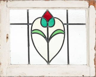 Stained Glass Panel, Rose Motif