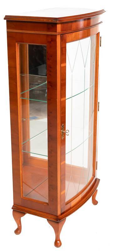 Art Deco Display Cabinet: Art Deco display cabinet, single-door, cabriole legs 45" tall x 21" wide x 12.5" deep State-wide delivery is available for this item. Please email shipping@vogtauction.com or call 210-822-6155 for a q