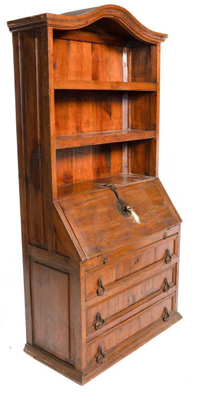 Drop Front Secretary with Stepback: Drop front secretary with stepback, arched mantle, includes key, 3-drawers 84" tall x 42.5" wide x 20.5" deep State-wide delivery is available for this item. Please email shipping@vogtauction.com or c