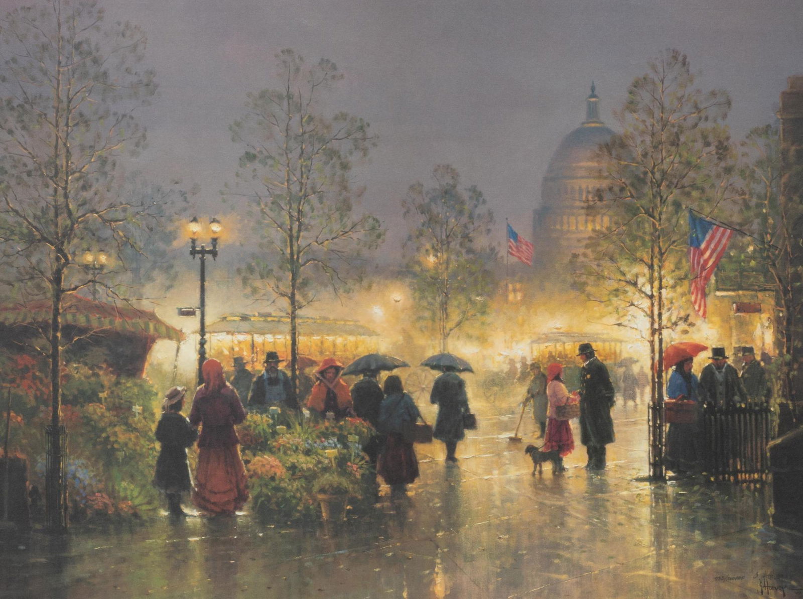 G. Harvey (1933-2017), "America's Memories": Provenance: Prominent Texas Bank Corporate Art Collection G. Harvey (1933-2017), "America's Memories", signed and numbered print, numbered 732/1000, includes certificate of authenticity sight: 20.25 x