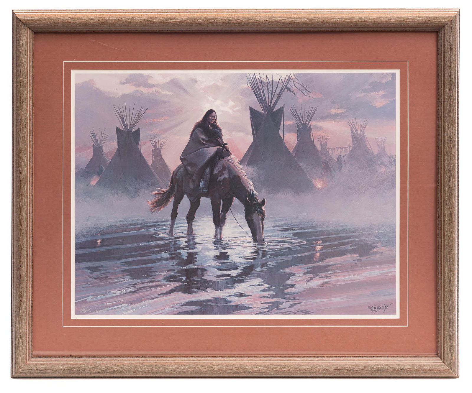 Bob Wygant (1927-2008), Native American Woman: Bob Wygant (1927-2008), Native American Woman, signed and numbered print, numbered 269/1000, framed 28" tall x 33.5" wide State-wide delivery is available for this item. Please email shipping@vogtauct